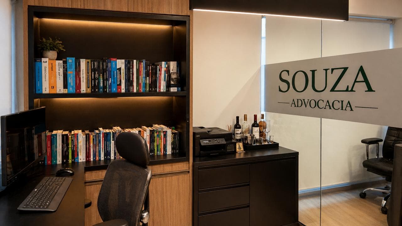 Área de trabalho da unidade Santos da Souza Advocacia